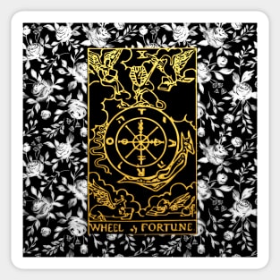 Floral Tarot Print - Wheel of Fortune Sticker